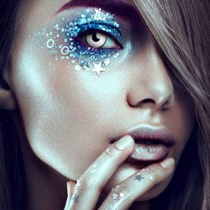 Sugar Skull - Wei&szlig;e Linsen mit schwarzem Rand